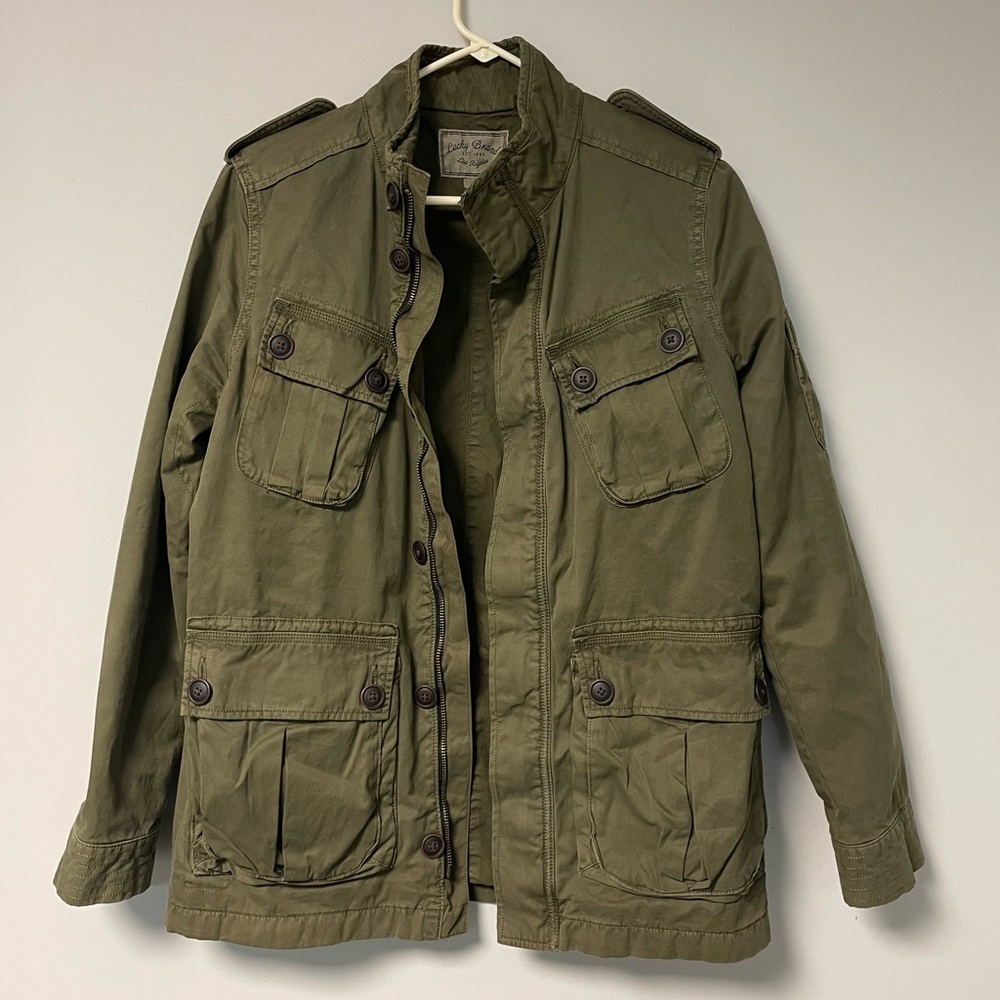 Lucky Brand Olive Military Style Coat women’s size small